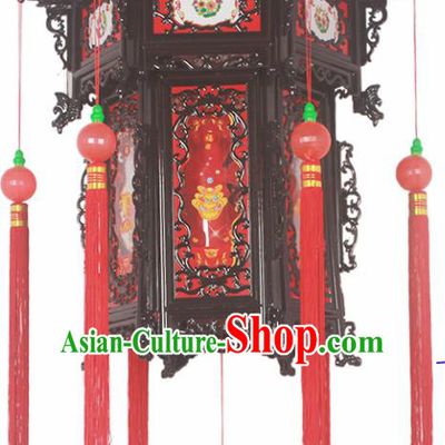 Chinese Traditional Handmade Plastic Red Palace Lantern Asian New Year Lantern Ancient Ceiling Lamp