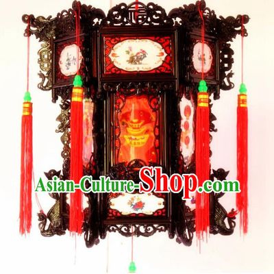 Chinese Traditional Handmade Plastic Palace Lantern Asian New Year Lantern Ancient Ceiling Lamp