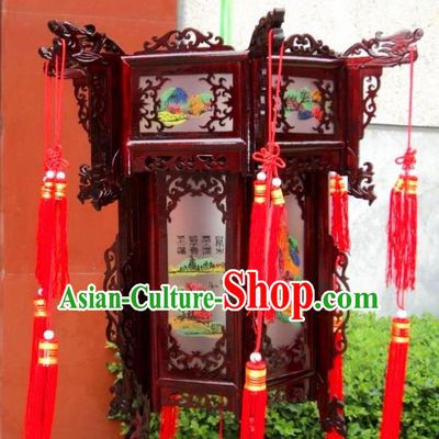 Chinese Traditional Handmade Printing Palace Lantern Asian New Year Lantern Ancient Ceiling Lamp