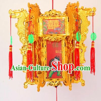 Chinese Traditional Handmade Carving Printing Red Palace Lantern Asian New Year Lantern Ancient Ceiling Lamp