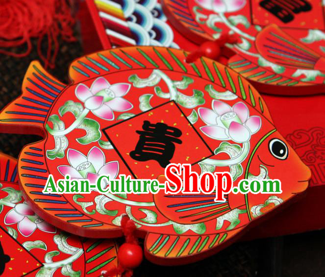 Chinese New Year Decoration Supplies China Traditional Spring Festival Wood Fish Pendant Items Chinese New Year Decoration Supplies China Traditional Spring Festival Wood Fish Pendant Items