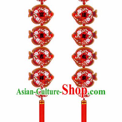 Chinese New Year Decoration Supplies China Traditional Spring Festival Wood Fish Pendant Items
