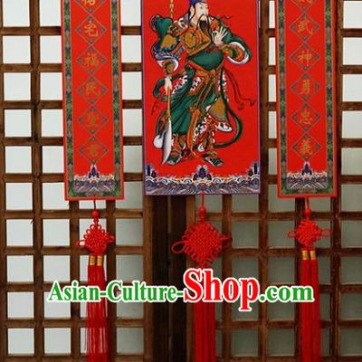 Chinese New Year Wood Door God Decoration Supplies China Traditional Spring Festival Lucky Pendant Items
