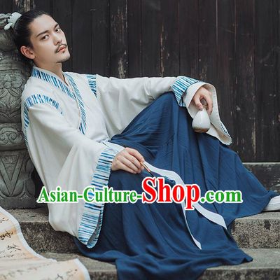 Traditional Chinese Jin Dynasty Nobility Childe Hanfu Clothing Ancient Swordsman Historical Costumes for Men