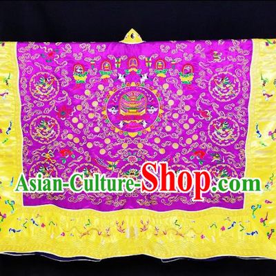 Chinese Ancient Taoist Priest Embroidered Dragon Purple Cassocks Traditional Taoism Vestment Costume