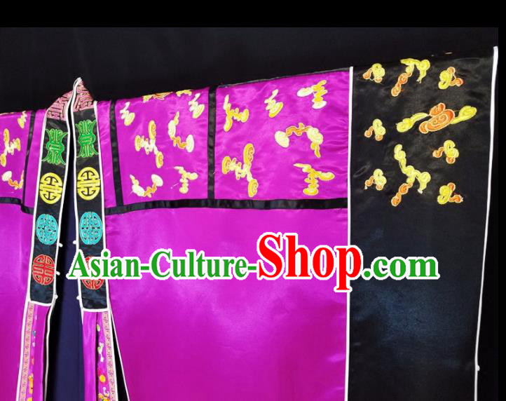 Chinese Ancient Taoist Priest Embroidered Dragon Purple Cassocks Traditional Taoism Vestment Costume