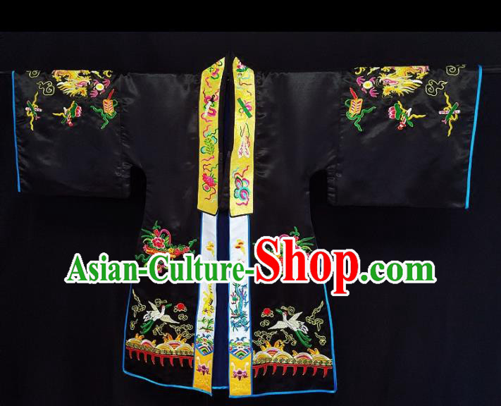Chinese Ancient Taoist Priest Embroidered Dragon Black Cassocks Traditional Taoism Vestment Costume Chinese Ancient Taoist Priest Embroidered Dragon Black Cassocks Traditional Taoism Vestment Costume