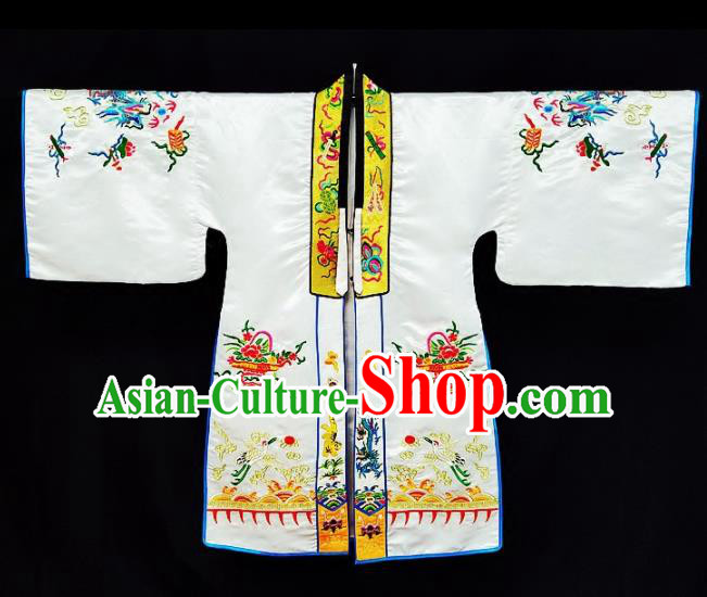 Chinese Ancient Taoist Priest Embroidered Dragon White Cassocks Traditional Taoism Vestment Costume Chinese Ancient Taoist Priest Embroidered Dragon White Cassocks Traditional Taoism Vestment Costume