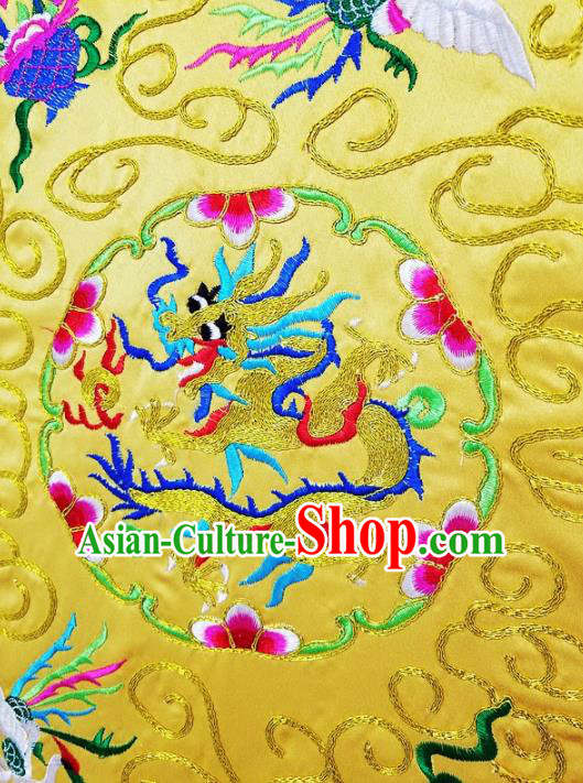 Chinese Ancient Taoist Priest Embroidered Round Dragons Yellow Cassocks Traditional Taoism Vestment Costume Chinese Ancient Taoist Priest Embroidered Round Dragons Yellow Cassocks Traditional Taoism Vestment Costume