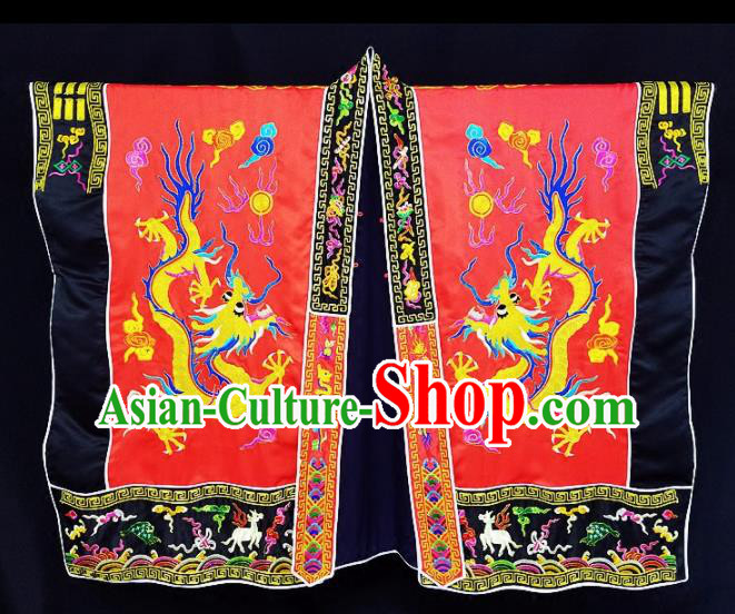 Chinese Ancient Taoist Priest Embroidered Round Dragons Red Cassocks Traditional Taoism Vestment Costume Chinese Ancient Taoist Priest Embroidered Round Dragons Red Cassocks Traditional Taoism Vestment Costume