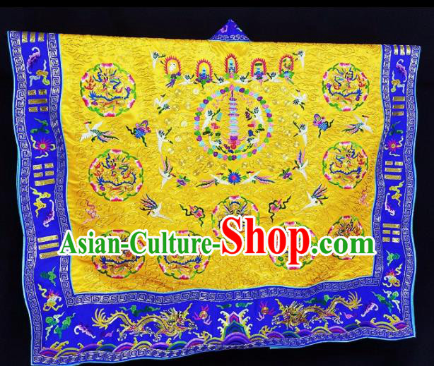 Chinese Ancient Taoist Priest Handmade Embroidered Dragons Golden Cassocks Traditional Taoism Vestment Costume Chinese Ancient Taoist Priest Handmade Embroidered Dragons Golden Cassocks Traditional Taoism Vestment Costume