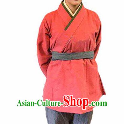 Chinese Traditional Han Dynasty Female Civilian Pink Costume Ancient Farmwife Clothing for Women