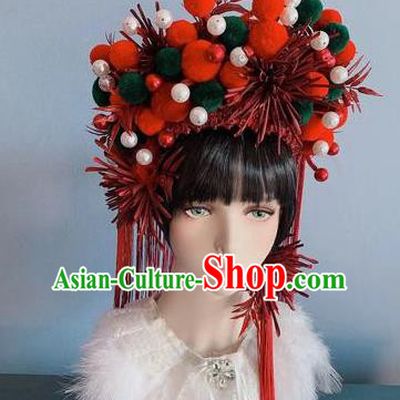 Traditional Chinese Deluxe Phoenix Coronet Hair Accessories Halloween Stage Show Headdress for Women