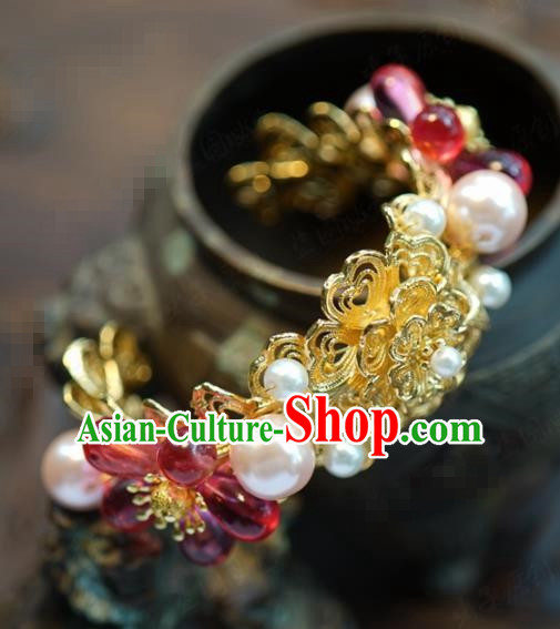 Traditional Chinese Handmade Court Bracelet Jewelry Accessories Ancient Princess Bangle for Women Traditional Chinese Handmade Court Bracelet Jewelry Accessories Ancient Princess Bangle for Women