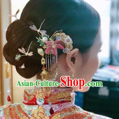 Traditional Chinese Wedding Hair Accessories Ancient Bride Hairpins Complete Set for Women