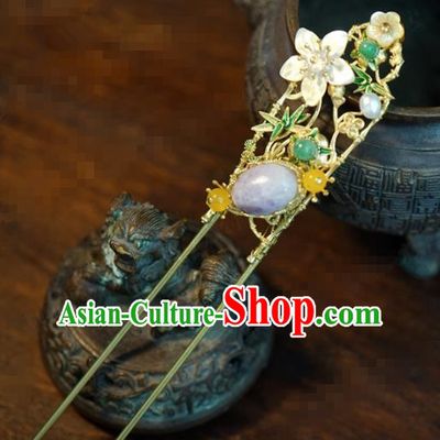 Traditional Chinese Handmade Court Plum Bamboo Hairpins Hair Accessories Ancient Queen Hanfu Hair Clip for Women