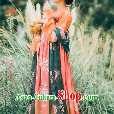 Traditional Chinese Tang Dynasty Court Maid Replica Costumes Ancient Palace Lady Hanfu Dress for Women