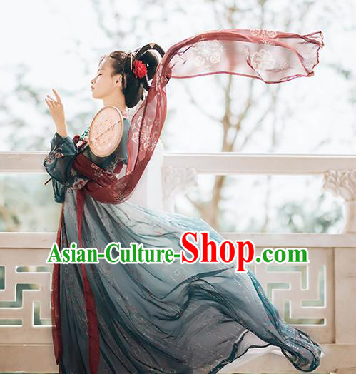 Traditional Chinese Tang Dynasty Court Replica Costumes Ancient Imperial Consort Deep Green Hanfu Dress for Women Traditional Chinese Tang Dynasty Court Replica Costumes Ancient Imperial Consort Deep Green Hanfu Dress for Women