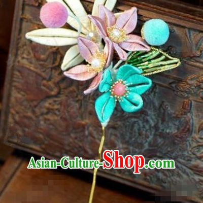 Traditional Chinese Ancient Bride Maple Leaf Hair Clip Hanfu Court Queen Hairpins Handmade Hair Accessories for Women