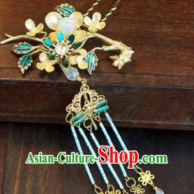 Traditional Chinese Ancient Bride Hair Clip Hanfu Court Queen Hairpins Handmade Hair Accessories for Women