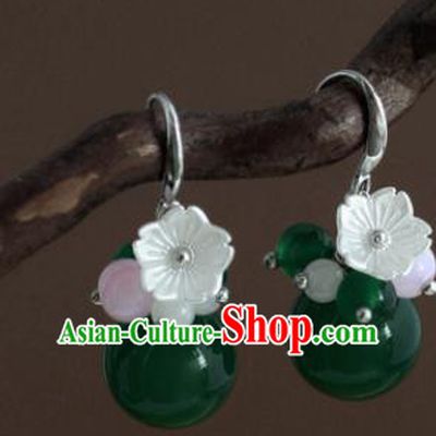 Traditional Chinese Handmade Court Green Ear Accessories Classical Earrings for Women