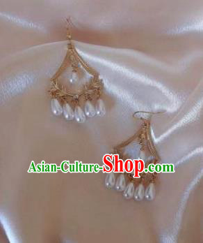 Traditional Chinese Classical Pearls Tassel Earrings Handmade Court Ear Accessories for Women Traditional Chinese Classical Pearls Tassel Earrings Handmade Court Ear Accessories for Women