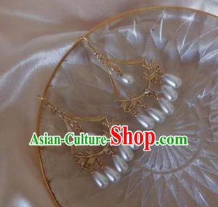 Traditional Chinese Classical Pearls Tassel Earrings Handmade Court Ear Accessories for Women Traditional Chinese Classical Pearls Tassel Earrings Handmade Court Ear Accessories for Women