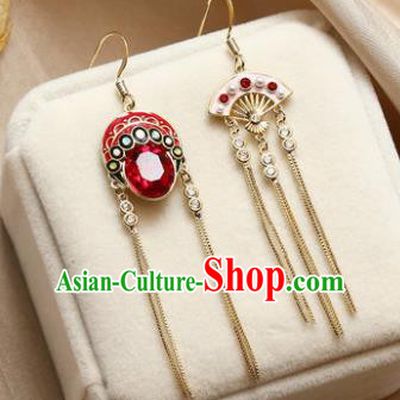 Traditional Chinese Classical Peking Opera Earrings Handmade Court Ear Accessories for Women