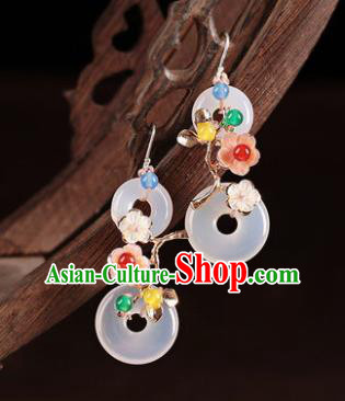 Traditional Chinese Classical Plum Rings Earrings Handmade Court Ear Accessories for Women Traditional Chinese Classical Plum Rings Earrings Handmade Court Ear Accessories for Women