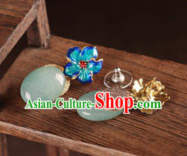 Traditional Chinese Classical Blueing Plum Earrings Handmade Court Ear Accessories for Women Traditional Chinese Classical Blueing Plum Earrings Handmade Court Ear Accessories for Women