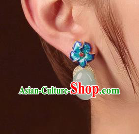 Traditional Chinese Classical Blueing Plum Earrings Handmade Court Ear Accessories for Women Traditional Chinese Classical Blueing Plum Earrings Handmade Court Ear Accessories for Women