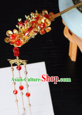 Traditional Chinese Ancient Hanfu Plum Tassel Hair Clip Court Queen Hairpins Handmade Hair Accessories for Women Traditional Chinese Ancient Hanfu Plum Tassel Hair Clip Court Queen Hairpins Handmade Hair Accessories for Women