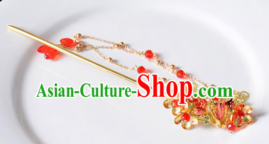 Traditional Chinese Ancient Hanfu Plum Tassel Hair Clip Court Queen Hairpins Handmade Hair Accessories for Women Traditional Chinese Ancient Hanfu Plum Tassel Hair Clip Court Queen Hairpins Handmade Hair Accessories for Women