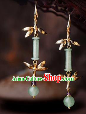 Traditional Chinese Classical Jade Earrings Handmade Court Ear Accessories for Women Traditional Chinese Classical Jade Earrings Handmade Court Ear Accessories for Women