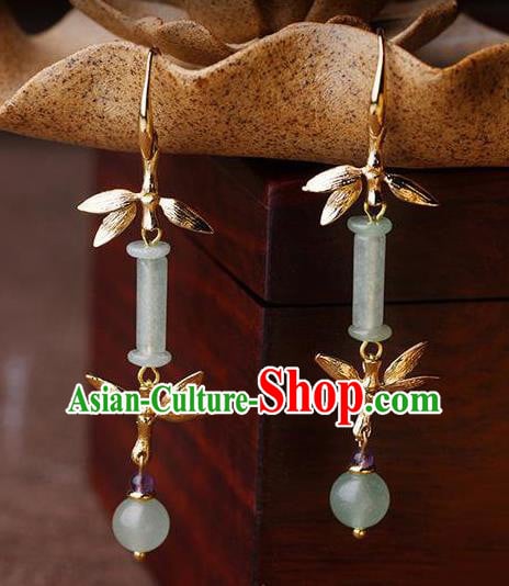 Traditional Chinese Classical Jade Earrings Handmade Court Ear Accessories for Women Traditional Chinese Classical Jade Earrings Handmade Court Ear Accessories for Women