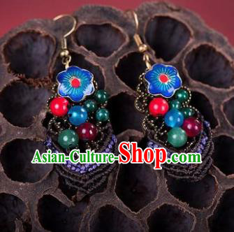 Traditional Chinese Classical Blueing Earrings Handmade Court Ear Accessories for Women Traditional Chinese Classical Blueing Earrings Handmade Court Ear Accessories for Women