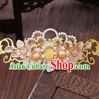 Traditional Chinese Hanfu Pine Hair Crown Ancient Court Queen Hairpins Handmade Hair Accessories for Women