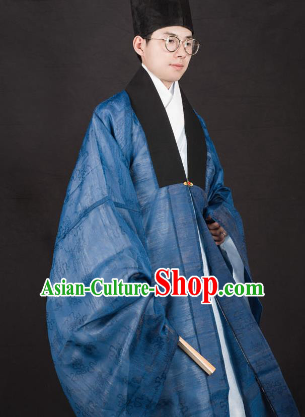 Traditional Chinese Ming Dynasty Scholar Replica Costumes Ancient Taoist Priest Hanfu Cloak for Men Traditional Chinese Ming Dynasty Scholar Replica Costumes Ancient Taoist Priest Hanfu Cloak for Men