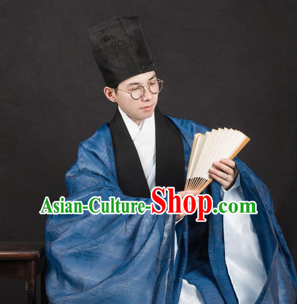 Traditional Chinese Ming Dynasty Scholar Replica Costumes Ancient Taoist Priest Hanfu Cloak for Men Traditional Chinese Ming Dynasty Scholar Replica Costumes Ancient Taoist Priest Hanfu Cloak for Men
