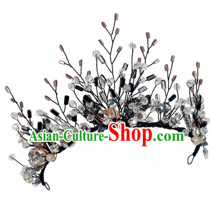 Handmade Baroque Princess Black Crystal Royal Crown Children Hair Clasp Hair Accessories for Kids Handmade Baroque Princess Black Crystal Royal Crown Children Hair Clasp Hair Accessories for Kids