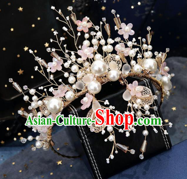 Handmade Baroque Princess Pink Flowers Royal Crown Children Hair Clasp Hair Accessories for Kids Handmade Baroque Princess Pink Flowers Royal Crown Children Hair Clasp Hair Accessories for Kids