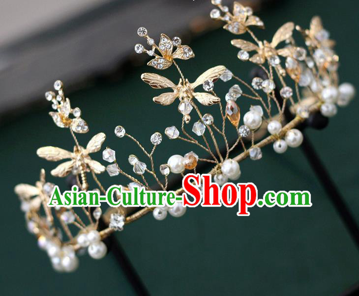 Handmade Baroque Princess Golden Dragonfly Royal Crown Children Hair Clasp Hair Accessories for Kids Handmade Baroque Princess Golden Dragonfly Royal Crown Children Hair Clasp Hair Accessories for Kids