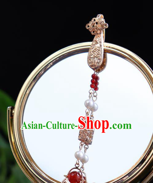 Traditional Chinese Handmade Pearls Tassel Brooch Hanfu Breastpin Jewelry Accessories for Women