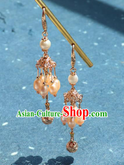 Traditional Chinese Handmade Pearls Tassel Earrings Hanfu Ear Accessories for Women Traditional Chinese Handmade Pearls Tassel Earrings Hanfu Ear Accessories for Women