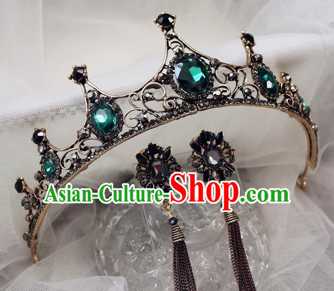 Handmade Baroque Princess Black Royal Crown Children Hair Accessories for Kids Handmade Baroque Princess Black Royal Crown Children Hair Accessories for Kids