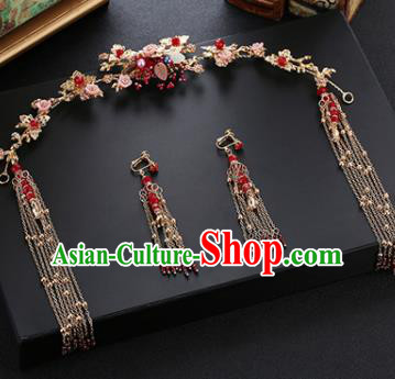Traditional Chinese Wedding Hair Clasp Handmade Ancient Bride Hairpins Hair Accessories Complete Set Traditional Chinese Wedding Hair Clasp Handmade Ancient Bride Hairpins Hair Accessories Complete Set