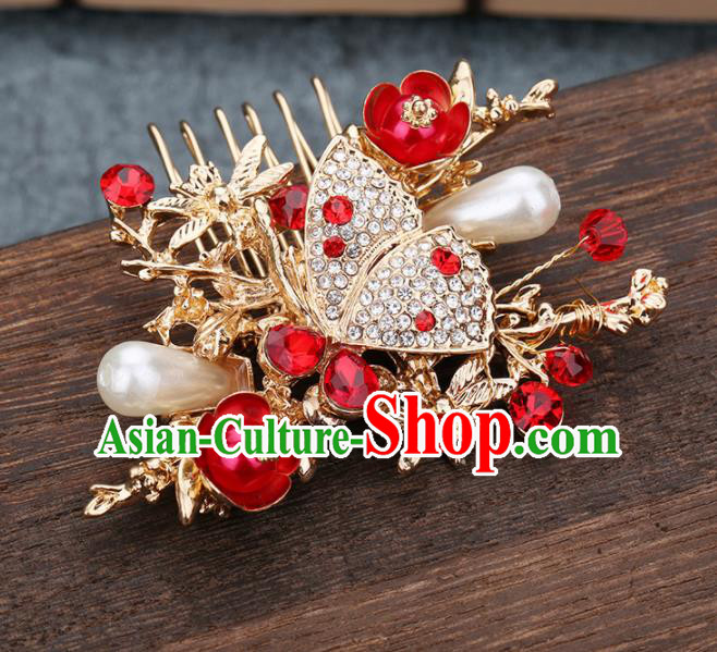 Traditional Chinese Wedding Handmade Crystal Hair Comb Ancient Bride Hairpins Hair Accessories Complete Set Traditional Chinese Wedding Handmade Crystal Hair Comb Ancient Bride Hairpins Hair Accessories Complete Set