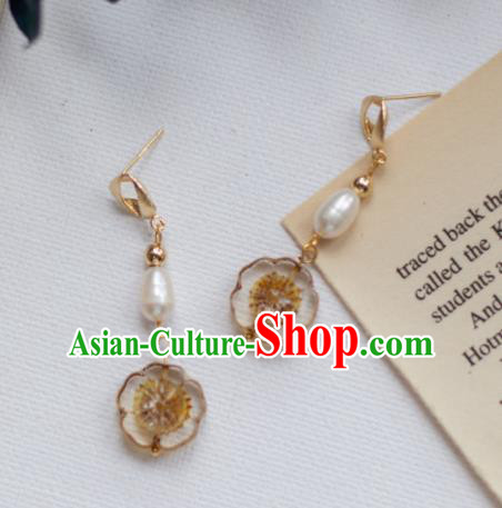 Traditional Chinese Classical Pearls Earrings Handmade Court Golden Ear Accessories for Women Traditional Chinese Classical Pearls Earrings Handmade Court Golden Ear Accessories for Women