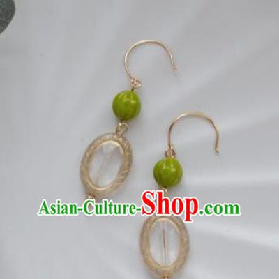 Traditional Chinese Classical Champagne Earrings Handmade Court Ear Accessories for Women