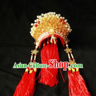 Traditional Chinese Handmade Beijing Opera Golden Phoenix Coronet Ancient Princess Hairpins Hair Accessories for Women